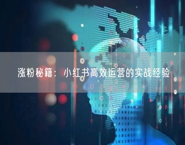 涨粉秘籍：小红书高效运营的实战经验