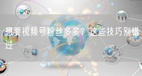 想要视频号粉丝多多？这些技巧别错过