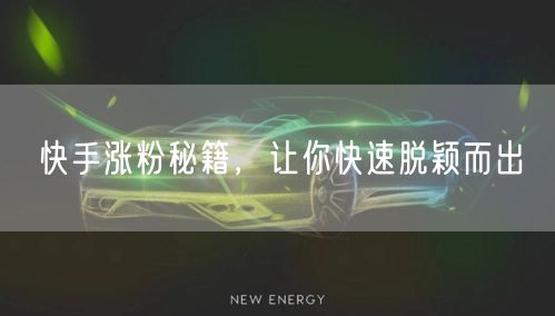 快手涨粉秘籍，让你快速脱颖而出
